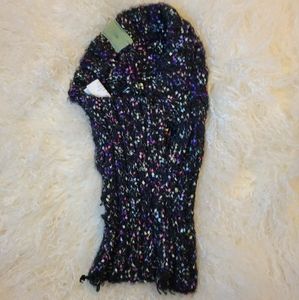 Vtg Dog Sweater Lookin Good XS Black Knit Sparkles  Green Button